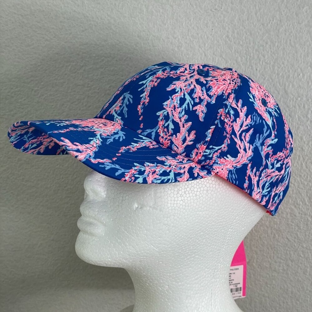 NEW Lilly Pulitzer Womens Run Around Baseball Hat‎ Borealis Blue Cap Adjustable